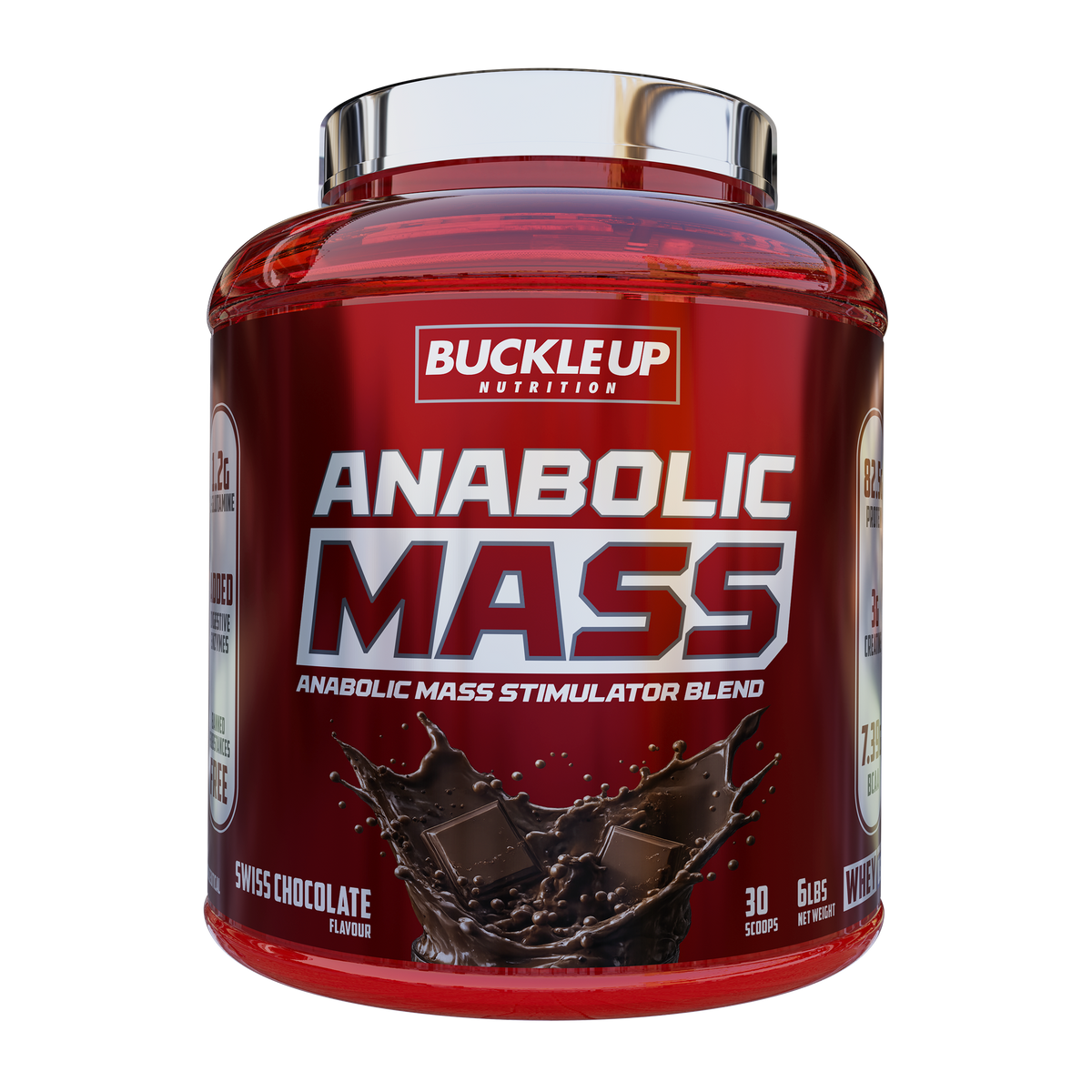 BuckleUp Nutrition Anabolic Mass Gainer | 6 lbs (30 Scoops) | 82.5g Protein, 3g Creatine