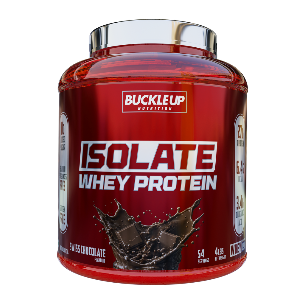 BuckleUp Nutrition Isolate Whey Protein Powder | 4 lbs (54 Servings) | 27g Protein
