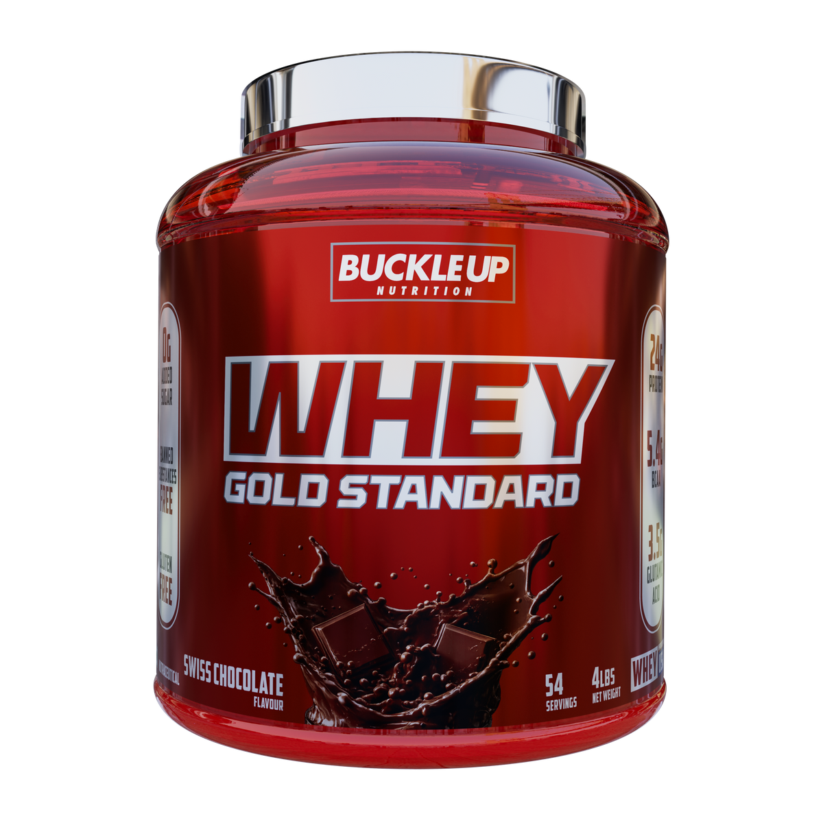BuckleUp Nutrition Whey Gold Standard Protein Powder | 4 lbs (54 Servings) | 24g Protein