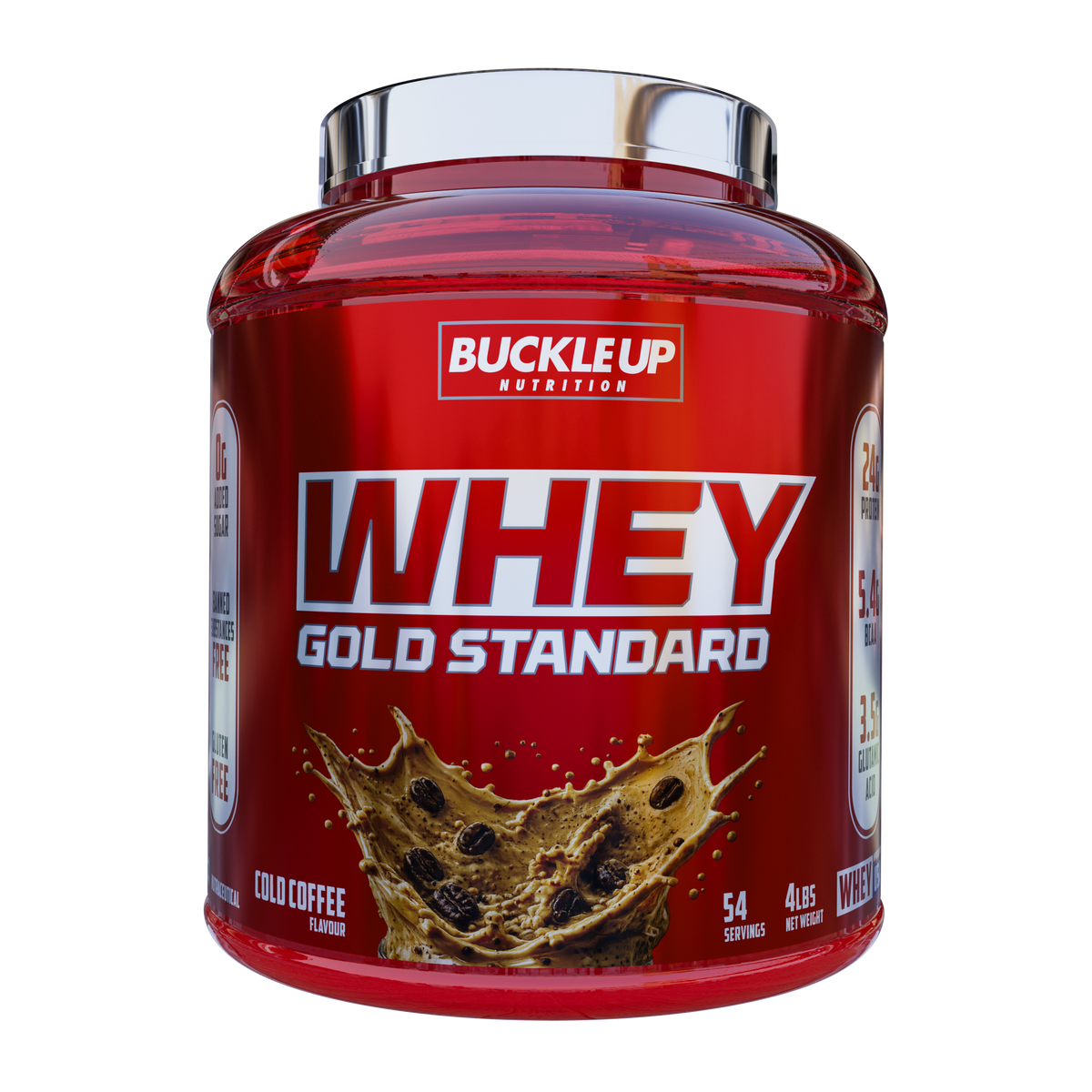 BuckleUp Nutrition Whey Gold Standard Protein Powder | 4 lbs (54 Servings) | 24g Protein