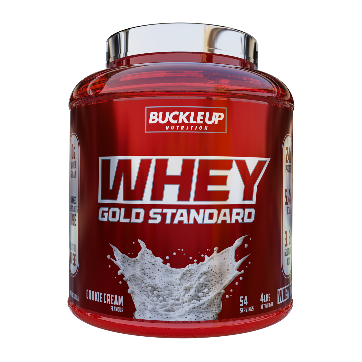 BuckleUp Nutrition Whey Gold Standard Protein Powder | 4 lbs (54 Servings) | 24g Protein